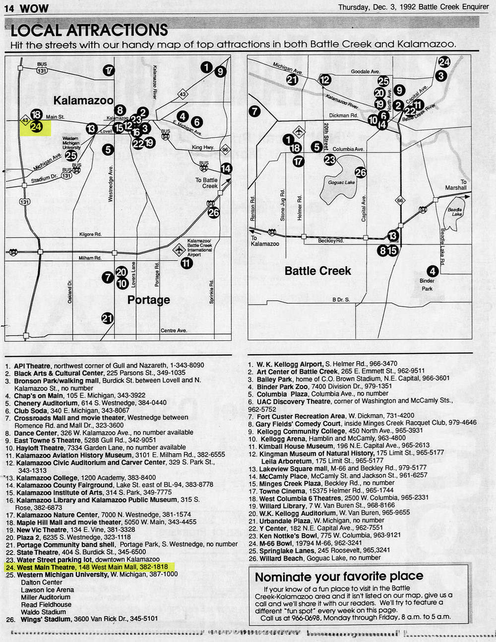 Movies at West Main - 1992 LOCAL ATTRACTION GUIDE (newer photo)